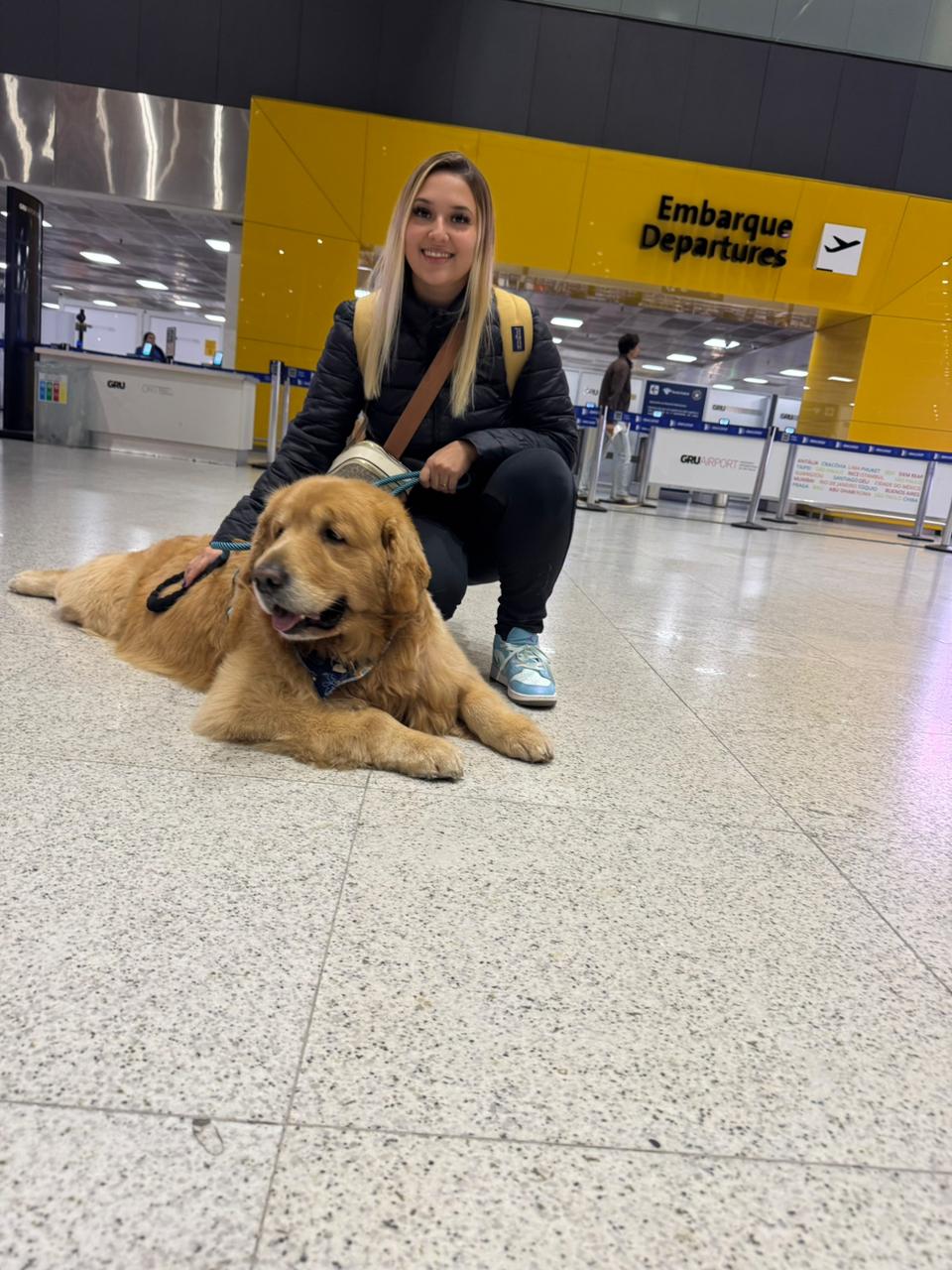Família e pet em viagem